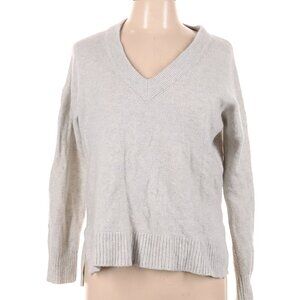 Madewell grey cashmere v neck sweater (M)